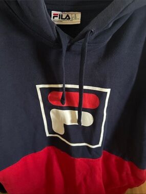 Fila Men's Navy, Red and White Crewneck Hoodie
